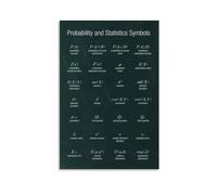 REIUAFWYGV Probability and Statistics Formulas Canvas Print Math Educational Wall-Art for Classroom Decor(Framed,08x12inch(20x30cm))