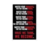 REIUAFWYGV Watch Your Thoughts Motivational, Mental Health Wall-Art for Classroom Decor, School Office and Student Inspiration(Unframed,16x24inch(40x60cm))