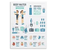 REIUAFWYGV Water Resources and Human Health Poster Daily Drinking Water Guide for Wellness Home Kitchen Wall Decor(Framed,12x18inch(30x45cm))
