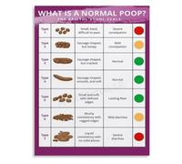 REIUAFWYGV What Is a Normal Poop Bristol Stool Scale Poster Canvas Wall-Art for Living Room Bedroom Decor(Framed,12x18inch(30x45cm))