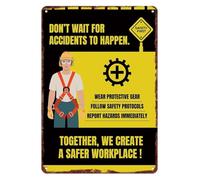 REIUAFWYGV Workplace First Metal Sign Funny Cafe Garden Decor 12x8 Inch | Timeless workplace message for break room or patio pre drilled corners ready to install