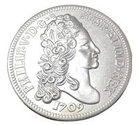 REIWAN Moneda Conmemorativa 1709 España Felipe V Moneda Conmemorativa Moneda Coleccionable Chapada En Plata Moneda De Desafío Regalo Conmemorativo