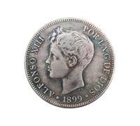 REIWAN Moneda Conmemorativa 1899 España Alfonso XIII Moneda De Colección Monedas Conmemorativas Bañadas En Plata Moneda De Desafío Colección Souvenir