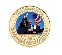 REIWAN Moneda Conmemorativa 2024 Monedas Conmemorativas De Donald Trump Monedas Coleccionables Chapadas En Oro Monedas De Desafío Regalos De Recuerdo