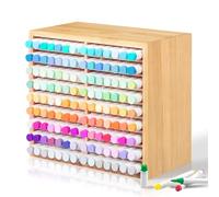Reixuier Organizador Escritorio Madera de Bambú,Hecho de Bambú Natural,Tiene Capacidad Para Rotuladores, BolíGrafos, LáPices, Pinceles de Arte.