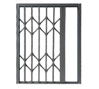 Reja de Seguridad Plegable para niños, 90, 100 y 110 cm de Ancho. Barras de Seguridad para Ventanas Plegables con Cerradura para dormitorios y oficinas. Gris, Blanco y Verde. Ahorra Espacio