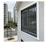 Reja de seguridad retráctil de alta resistencia, Barras de aluminio antirrobo para ventanas con cerradura, Barandilla protectora para ventanas de balcón(W70xH120cm/28x48in)