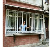 Rejas para Ventanas Exteriores Barras de Seguridad Extensibles de Apertura Central Ventanas, Rejas Antirrobo Alta Resistencia Puertas Ventanas 200 205 210 cm Ancho(W210xH175cm/83x69in)
