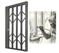 Rejas para Ventanas Exteriores Barrera Plegable Antirrobo Alta, Protector de Seguridad para Ventanas Personalizable de Aleación Aluminio, Rejas Seguridad Retráctiles Cerradura(W55xH90cm/22x35in)
