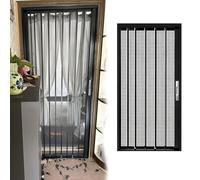 Rejas para Ventanas Exteriores Kit de Malla para Puerta Mosquitera de Apertura Cierre Presión, Rejillas Seguridad Retráctiles Antiarañazos, Reemplazo Mosquitera Personalizable(W60xH190cm/24x75in)
