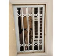 Rejas para Ventanas Exteriores Protección Retráctil para Ventanas Contra Ladrones, Puerta de Seguridad de Aluminio con Cerradura Personalizada para Escaparates, Barrera Antirrobo Tipo Acordeón Que Aho