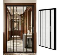 Rejas para Ventanas Exteriores Puerta Mosquitera Retráctil Personalizable con Cerradura, Reja de Seguridad Plegable a Prueba de Robos, Mosquitera con Marco Aleación Aluminio(W60xH190cm/24x75in)