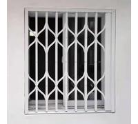 Rejas para Ventanas Exteriores Rejas Abatibles Blancas de Metal para Ventanas, Rejas de Seguridad para Ventanas con Cerradura, Rejas de Seguridad Antirrobo para Ventanas/ Reja para Ventanas, Extra Anc