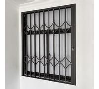 Rejas para Ventanas Exteriores Rejilla de Seguridad Metálica Plegable para Ventanas, Barras de Seguridad para Ventanas Correderas con Cerradura y Llave, Barandilla Antirrobo para Ventanas Interiores,