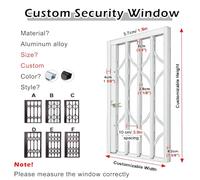 Rejas para Ventanas Exteriores Ventana Corrediza Plegable Con Barra Antirrobo, Barrera De Barras Rectas, Vallas De Seguridad Antirrobo(90x70cm/36x28in)