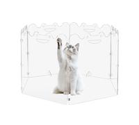 Rejilla acrílica para mascotas, 4 o 6 campos, plegable, acrílico, con asas de transporte, barrera transparente para puertas, escaleras interiores, pasillos