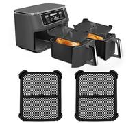 Rejilla anti proyección para Ninja Foodi AF400EU & AF451EU, 2 unids Reutilizables Accesorios Air Fryer Molde Silicona Air Fryer para evitar salpicaduras Grasa (negro)