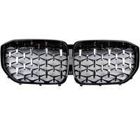 Rejilla antiniebla para coche Parrilla delantera tipo riñón para BMW X5 G05 2019-2022(Black Silver)