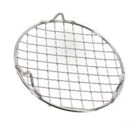 Rejilla BBQ Redonda para acero Inoxidable con Patas 20cm Rejilla | para acero inoxidable, patas estables, malla uniforme, 20cm diámetro, uso exterior e interior(15cm)
