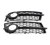 Rejilla carcasa luz antiniebla 1 par de faros antiniebla coche negros brillantes, parrilla, parachoques delantero, cubierta luz malla tipo panal TT 8J 2006-2014(Black n Chrome Ring)
