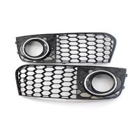Rejilla carcasa luz antiniebla Para estilo deportivo Parachoques delantero Parrilla Estilo de automóvil H1ycomb Luz antiniebla Malla A4 B8 2008-2012(Prata)