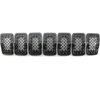 Rejilla carcasa luz antiniebla Rejilla de malla para parachoques delantero coche, cromada brillante, 7 piezas para Cherokee 2019-2022(Glossy Black)