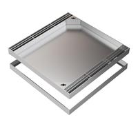 Rejilla cuadrada empotrable de acero inoxidable 304 con 2 agujeros de drenaje laterales para patio, pavimento y jardín, solución de drenaje de suelo de 16 x 16 x 2 pulgadas