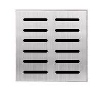 Rejilla de acero inoxidable de 200 x 200 mm, cubierta de drenaje para jardín, lavabo de recogida de agua de lluvia, sistema de drenaje al aire libre