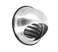 Rejilla de Aireación Esférica Con Protección Contra Insectos - 100 125 150 160 200 mm - Acero Inoxidable V2 A, Plateado