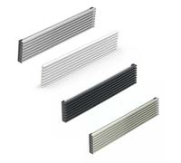 Rejilla de Aireación para Horno de Cocina - Ventilación Superior o Inferior para Mueble Empotrable - 8 Lamas, 598x124mm - Modulo 60 - Blanco, Negro, Cromo Mate, Inox (Inox)