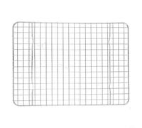 Rejilla de alambre de acero y refrigeración de 21,6 x 30,5 cm, horno de parrilla cuadrado resistente, bandeja para galletas y sartén, apilable con calor uniforme