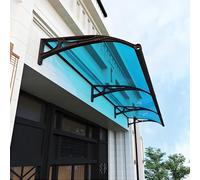 Rejilla de aluminio para puerta delantera con fregadero lateral, toldo redondo, diseño de doble drenaje, ideal para balcón, aleros, jardín, lluvia y protección contra la lluvia