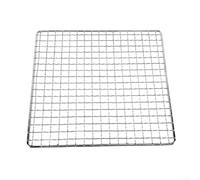 Rejilla de barbacoa al aire libre con diseño de malla uniforme hecha de acero inoxidable, perfecta para acampar y cocinar en casa (30 × 25)