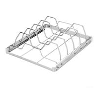 Rejilla de barbacoa de acero inoxidable plegable para costillas, filetes, distribución uniforme del calor, portátil al aire libre, camping, picnic, cocina