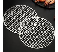 Rejilla de barbacoa de camping de acero inoxidable redonda de 28 cm para asar alimentos pequeños, ideal para actividades al aire libre (28 cm)
