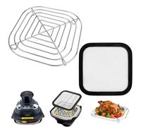 Rejilla de cocción para Ninja CRISPi Freidora, Rejilla de acero inoxidable SUS304 antiadherente para contenedor de cristal 3,8 L, accesorios para Ninja Crispi Air Fryer FN101EU (rejilla + protección)