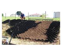 Rejilla de control de erosión de suelo - Rejilla de grava de polietileno para reparación de pistas de entrada, prevención de deslizamientos de lodo, 5 x 50 m 2 pulgadas de altura, solución duradera de