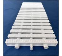 Rejilla de desagüe y rebosadero para piscinas, Cubierta plástica del drenaje de la piscina ABS blanco longitud 39,4 pulgadas anchuras 7,1-11,8(White 11.8in,6pcs)