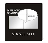 Rejilla de difracción de transmisión de vidrio 50x50mm para longitud de onda 200-2000nm, hoja óptica con ranura simple y doble para enseñanza de laboratorio de ciencias y demostración de análisis