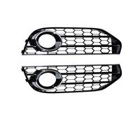 Rejilla de doble listones de repuesto para A4 B8 .5 para Allroad 2009-2015 8K0807681J, 2 piezas de parachoques delantero de coche, luz antiniebla, cubierta de rejilla frontal de riñón (negro plateado