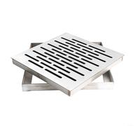 Rejilla de drenaje con marco, superficie antideslizante para drenaje rápido, diseño robusto para exteriores, patios y carreteras, plata, 150 x 150 mm hasta 300 x 300 mm (200 x 200 x 20 mm)