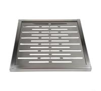 Rejilla de drenaje con marco, superficie antideslizante para drenaje rápido, diseño robusto para exteriores, patios y carreteras, plata, 150 x 150 mm hasta 300 x 300 mm (300 x 300 x 20 mm)