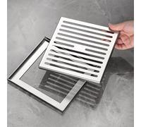 Rejilla de drenaje cuadrada extraíble for lavabo, kit piso acero inoxidable for exteriores for entrada/patio/cubierta/ducha/sótano, cubiertas pozos