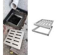 Rejilla de drenaje cuadrada extraíble para ducha, patio y jardín, 60 x 60 cm, colador de drenaje decorativo que mantiene las canaletas libres de desechos, solución de drenaje duradera y funcional