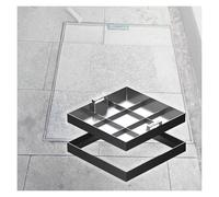 Rejilla de drenaje cuadrada invisible con marco para patio, césped y paisaje, 38 x 38 cm, cubierta de drenaje para adoquines y acceso de césped al sistema de drenaje al aire libre