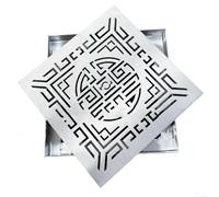 Rejilla de drenaje de acero inoxidable, 200 x 200 mm, cubierta de drenaje al aire libre con marco para jardín y espacio público, canal de agua de lluvia (200 x 200 x 20 x 2 mm)