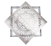 Rejilla de drenaje de acero inoxidable, 200 x 200 mm, cubierta de drenaje al aire libre con marco para jardín y espacio público, canal de agua de lluvia (300 x 300 x 20 x 2 mm)