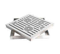 Rejilla de drenaje de acero inoxidable 304, cubierta de canal de agua de lluvia, 40 x 40 cm para jardín, garaje, granja, patio, acera, solución de drenaje resistente al óxido
