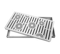 Rejilla de drenaje de acero inoxidable 304 de 30 x 50 cm, cubierta de canal de agua de lluvia para jardín, garaje, granja, patio, acera, y elegante placa de alcantarillado y marco
