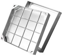 Rejilla de drenaje de acero inoxidable de 60 x 60 cm, tapa de drenaje integrada para patios, césped y pasillos, solución de drenaje al aire libre resistente al óxido